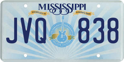 MS license plate JVQ838