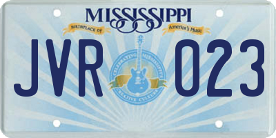MS license plate JVR023