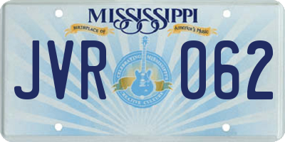 MS license plate JVR062