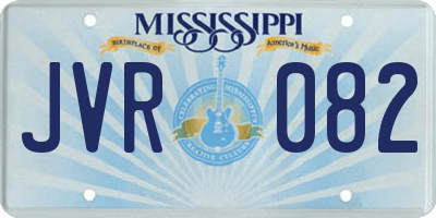 MS license plate JVR082