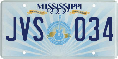 MS license plate JVS034
