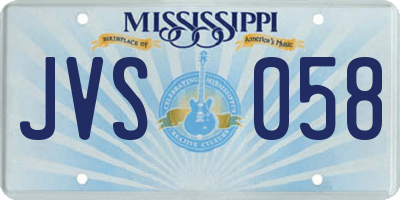 MS license plate JVS058