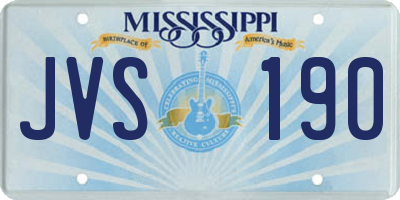 MS license plate JVS190
