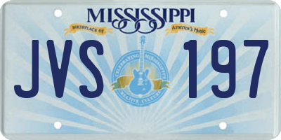 MS license plate JVS197