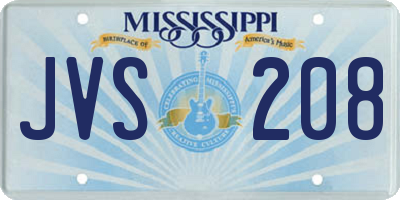 MS license plate JVS208
