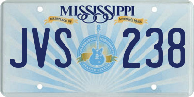 MS license plate JVS238