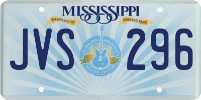 MS license plate JVS296