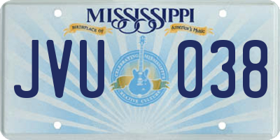 MS license plate JVU038