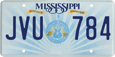 MS license plate JVU784