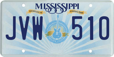 MS license plate JVW510