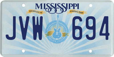 MS license plate JVW694