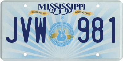 MS license plate JVW981