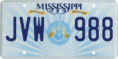 MS license plate JVW988
