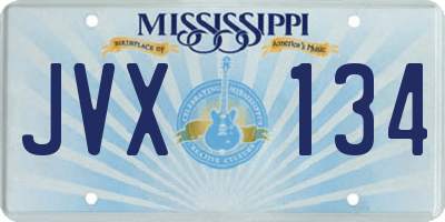 MS license plate JVX134