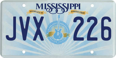 MS license plate JVX226