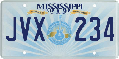 MS license plate JVX234