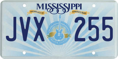 MS license plate JVX255
