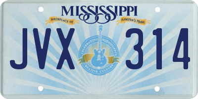 MS license plate JVX314