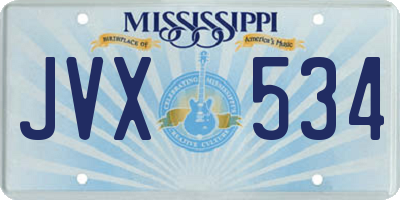 MS license plate JVX534