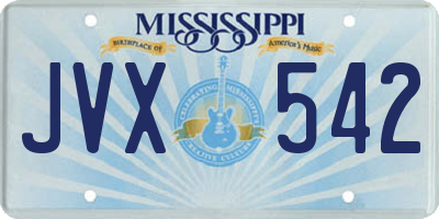 MS license plate JVX542