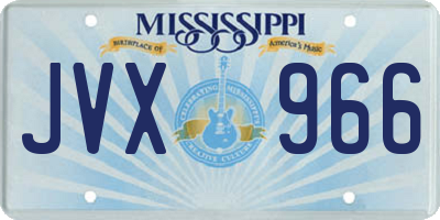MS license plate JVX966