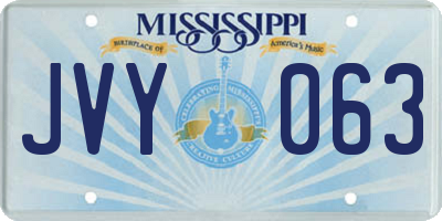 MS license plate JVY063