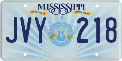 MS license plate JVY218