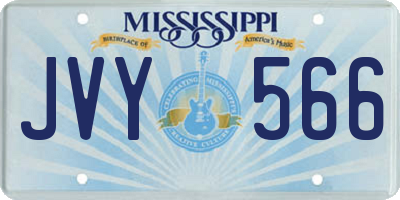 MS license plate JVY566