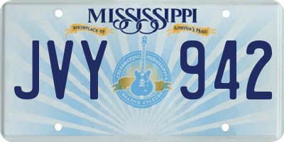 MS license plate JVY942
