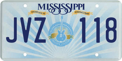 MS license plate JVZ118