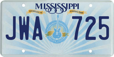 MS license plate JWA725