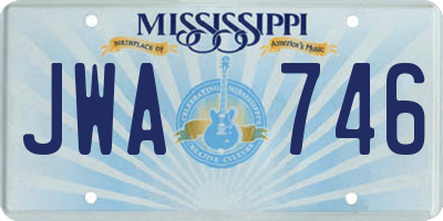 MS license plate JWA746