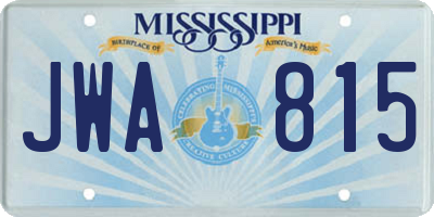 MS license plate JWA815
