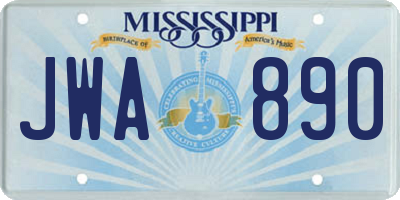 MS license plate JWA890