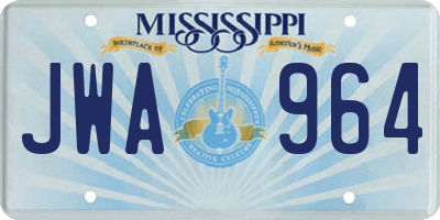 MS license plate JWA964