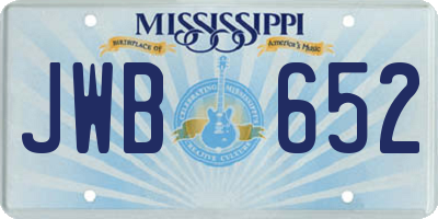 MS license plate JWB652
