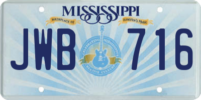MS license plate JWB716