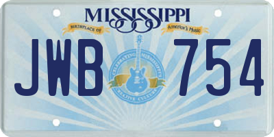 MS license plate JWB754