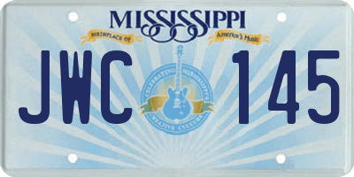 MS license plate JWC145