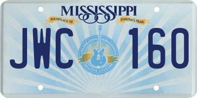 MS license plate JWC160