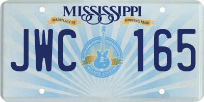 MS license plate JWC165