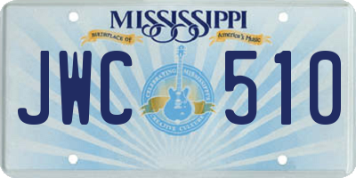 MS license plate JWC510