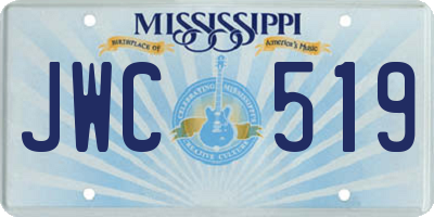 MS license plate JWC519