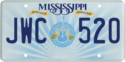MS license plate JWC520