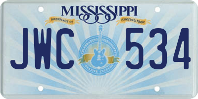 MS license plate JWC534