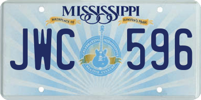 MS license plate JWC596