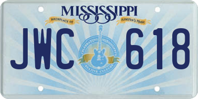 MS license plate JWC618