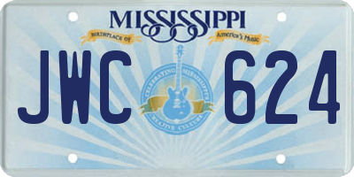 MS license plate JWC624