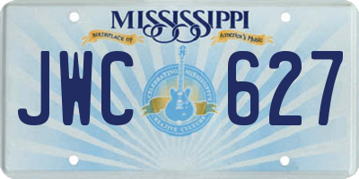 MS license plate JWC627
