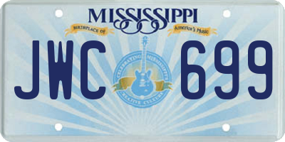 MS license plate JWC699
